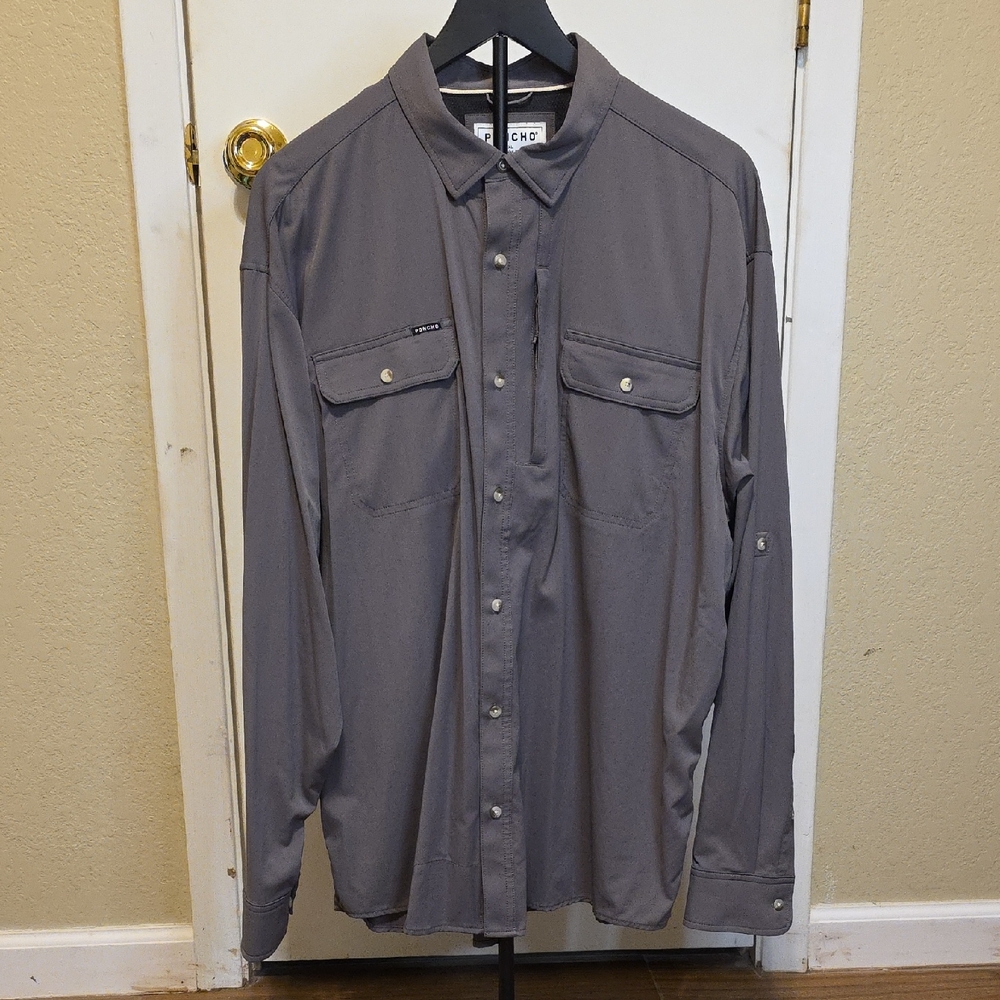 Poncho Men's The Orginal Gray XL Shirt The Tripletail